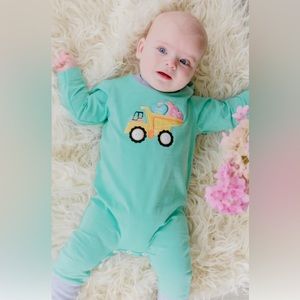 NWT Ricrac & Ruffles Heartfelt Boys Romper |Size 0-3 months